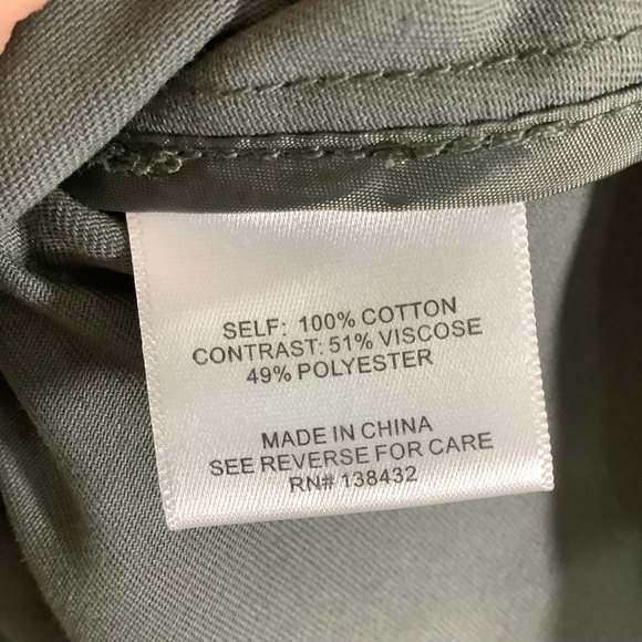 Modcloth Utility Jacket Army Green Aztic Adjustable Waist Roll Over Sleeves - Picture 8 of 9